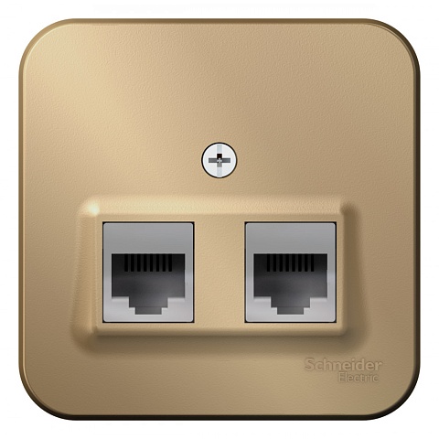 SE Blanca наруж Титан Розетка 2-ая ТЛФ/КОМП, RJ45+RJ11, кат.5E, изолир. пластина