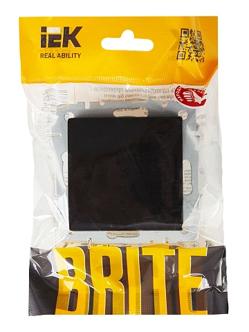 IEK BRITE Выключатель 1-клавишный 10А ВС10-1-0-БрЧ черный