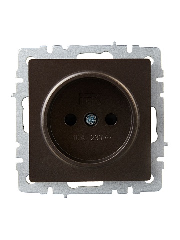 IEK BRITE BASE Темн.бронза Розетка без з/к с з/ш 10А РСш10-2-БрТБ
