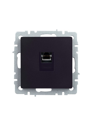 IEK BRITE Розетка компьютерная RJ45 кат.5E РК10-БрЧ черный