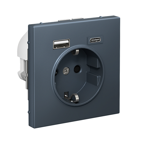 Systeme Electric ArtGallery Грифель Розетка 16А с 2 USB A+C, 5В/2,4А/3,0А, 2х5В/1,5А, механизм
