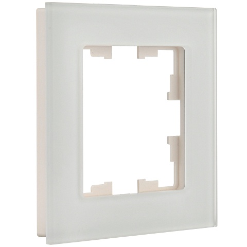 IEK BRITE DECOR Белый матовый стекло Рамка 1-м РУ-1-2-Бр