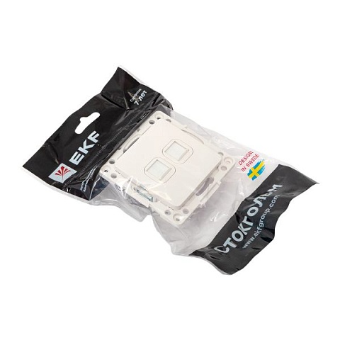 EKF PROxima Стокгольм Механизм розетки RJ-45 2-местной белый.