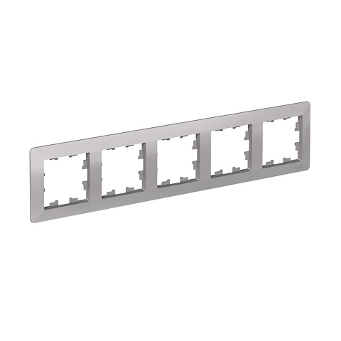 Systeme Electric AtlasDesign Air Алюминий/дымчатый черный Рамка 5-ая