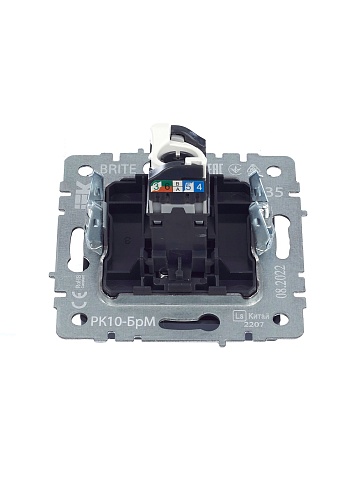 IEK BRITE Розетка компьютерная RJ45 кат.5E РК10-БрМ маренго