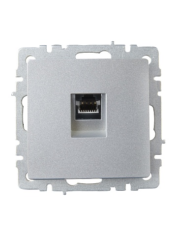 IEK BRITE BASE Алюминий Розетка комп. RJ45 кат.6 РК11-БрА