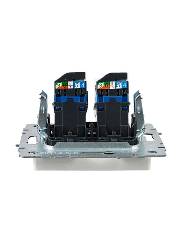 IEK BRITE BASE Белый Розетка комп. 2-ая RJ45 кат.6 РК11-2-БрБ