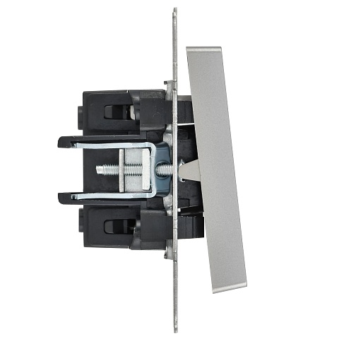 IEK BRITE Выключатель 1-клавишный с индикацией 10А ВС10-1-1-БрА алюминий