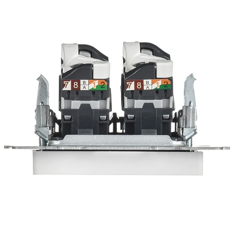 IEK BRITE Роз. комп. 2-ая RJ45 кат.6 РК11-2-БрАБ а/б