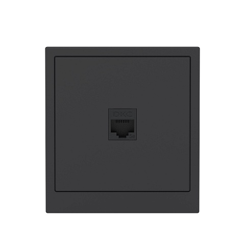 DKC KANT Компьютерная розетка RJ-45 без шторки, кат.5е одинарная, черный уголь