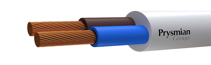 Кабель ПВС 2x4 мк (N) (Белый РЭК-Prysmian)
