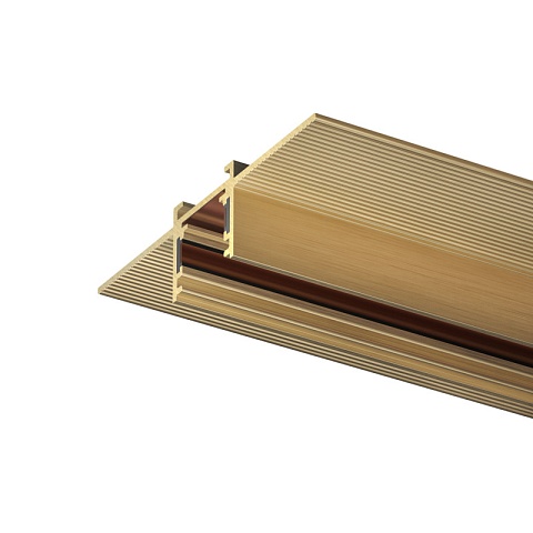 Denkirs TR5702-SB Трек SHINE HIDE для ГКЛ 12,5мм, 2м, 48В DC, IP20, сатинированная латунь, алюминий