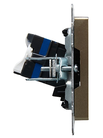 IEK BRITE BASE Шампань Розетка комп. RJ45 кат.6 РК11-БрШ