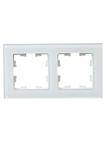IEK BRITE DECOR Белый матовый стекло Рамка 2-м РУ-2-2-Бр
