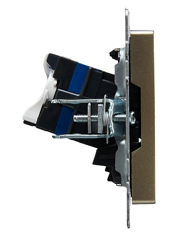 IEK BRITE BASE Шампань Розетка комп. 2-ая RJ45 кат.6 РК11-2-БрШ