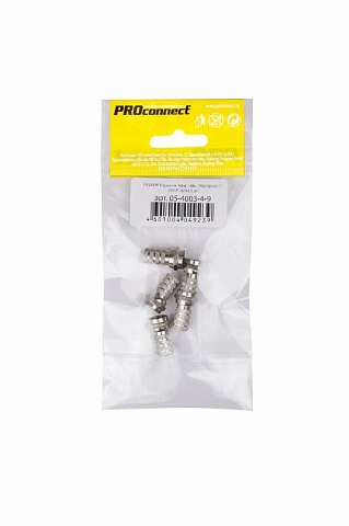 PROconnect Разъем антенный на кабель, штекер F для кабеля RG-6, (5шт.) (пакет)