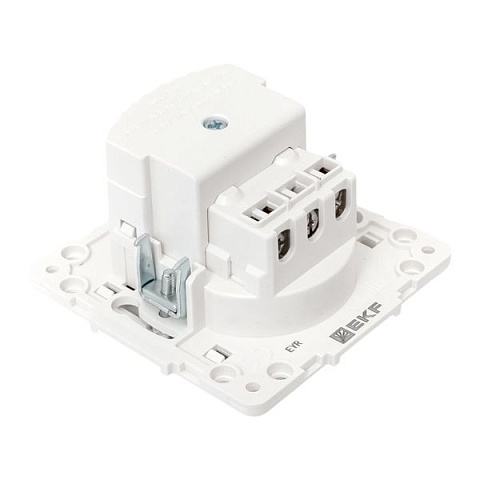 EKF Стокгольм Механизм Розетки 1-местной с/з, USB 2A 16А винтовые клеммы белый с защ. штор..