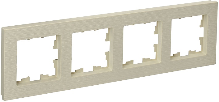 IEK BRITE DECOR Бежевый рифленый Рамка 4-м РУ-4-Бр