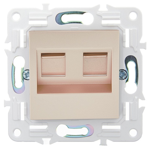 IEK SKANDY Песочный Розетка компьютерная двойная RJ45 кат.6 SK-K04Sa