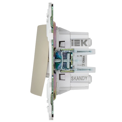 IEK SKANDY Бежевый Выключатель 2-клавишный перекрестный 10А SK-V06B