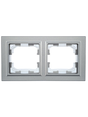 IEK BRITE Рамка 2-местная IP44 РУ-2-БрА-44 алюминий