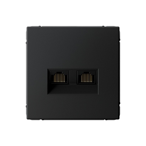 Systeme Electric ArtGallery Карбон Розетка двойная компьютерная RJ45+RJ45, кат.6А, механизм