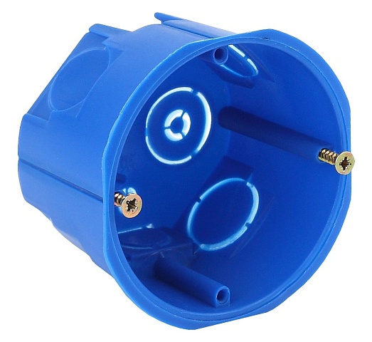 ЭРА Коробка установочная KUT-68-45-blue синяя 68х45мм для твердых стен саморезы IP20