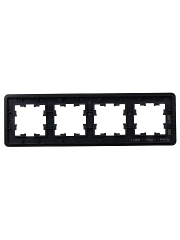 IEK BRITE DECOR Черный металл. скругл.угол Рамка 4-м РУ-4-1-Бр RE