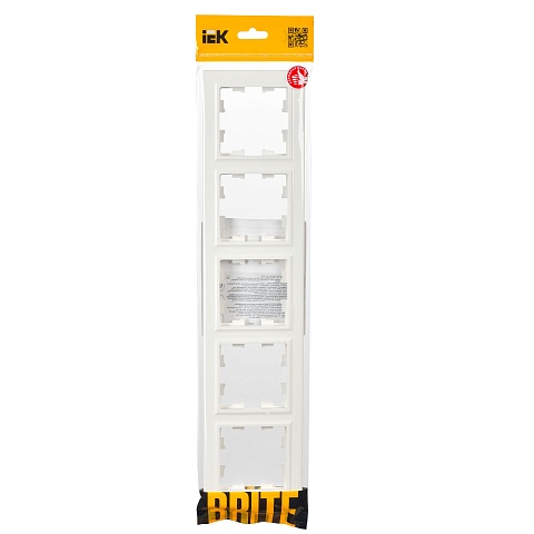 IEK BRITE BASE Белый Рамка 5-м РУ-5-БрБ
