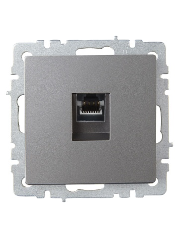 IEK BRITE BASE Сталь Розетка комп. RJ45 кат.6 РК11-БрС