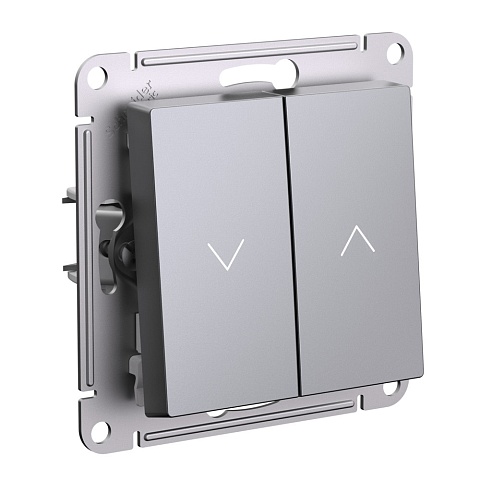 Systeme Electric AtlasDesign Сталь Выключатель 2-клавишный жалюзи, 10А, механизм