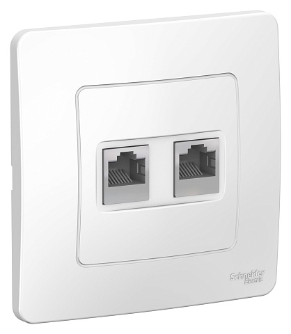 SE Blanca внутр Бел Розетка 2-ая комп/тлф, RJ45+RJ11