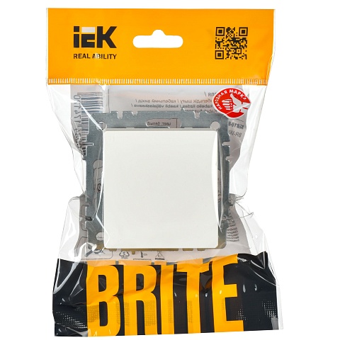 IEK BRITE Выключатель 1-клавишный 10А ВС10-1-0-БрБ белый