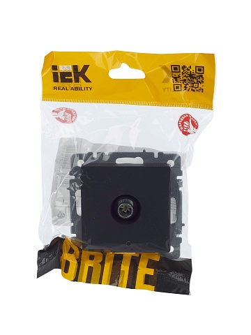 IEK BRITE Розетка TV оконечная РТВ11-0-БрГ графит