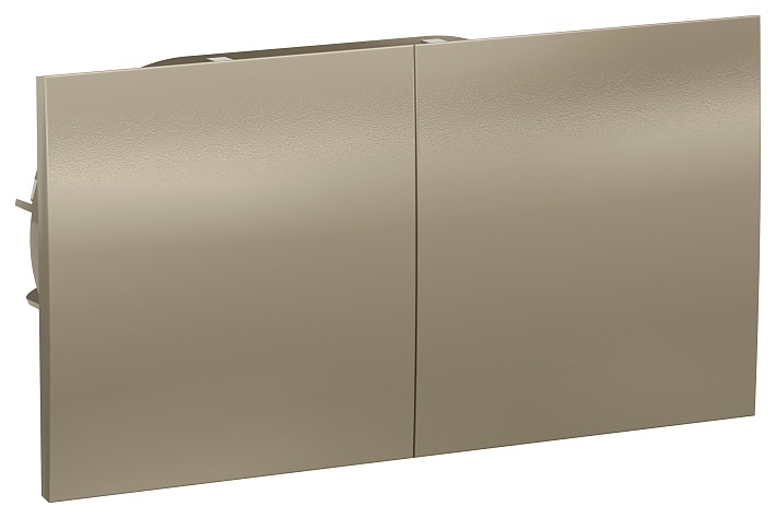 SE AtlasDesign Шампань Розетка с/з двойная, со шторками, с крышкой, 16А, в сборе