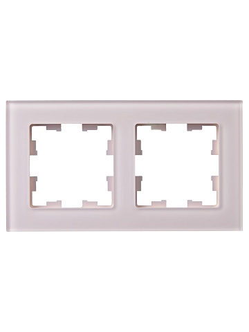 IEK BRITE DECOR Розовый матовый стекло Рамка 2-мест. РУ-2-2-Бр