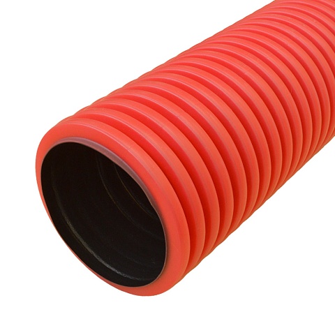 Промрукав Труба гофрированная двустенная ПНД жесткая тип 450 (SN8) красная д160 5,7м (22,8м/уп)