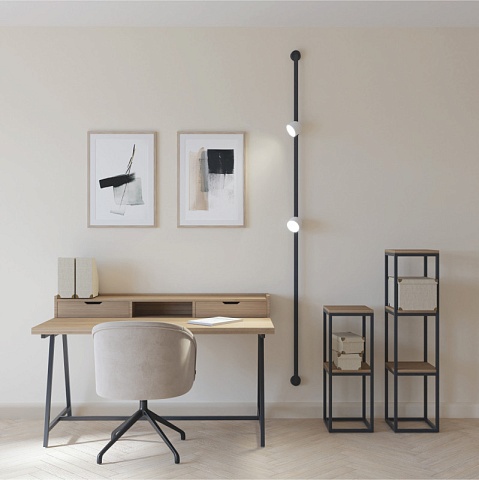 Denkirs DK5543-WH+BK Поворотный трековый светильник Belty Spot со светодиодом d100mm H107mm 48V 12W 120° 3000K IP20 белый с черным алюминий