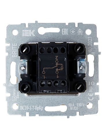 IEK BRITE BASE Бежевый Выключ. 1-кл. прох. с инд. 10А ВС10-1-7-БрКр