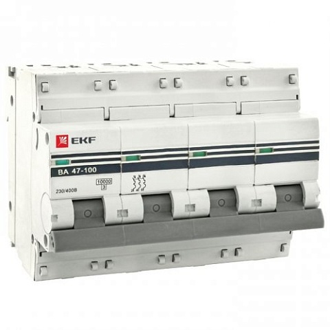 EKF PROxima ВА 47-100 Автоматический выключатель  (D) 4P 80А 10kA