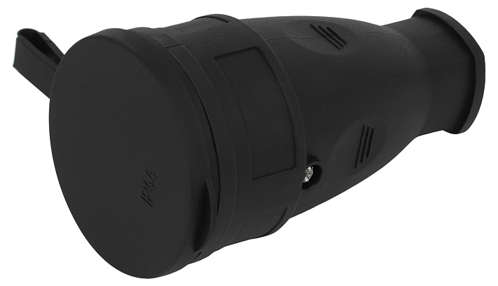 ЭРА Розетка RX10-B-IP44 каучуковая c заземлением 16А IP44 прямая черная