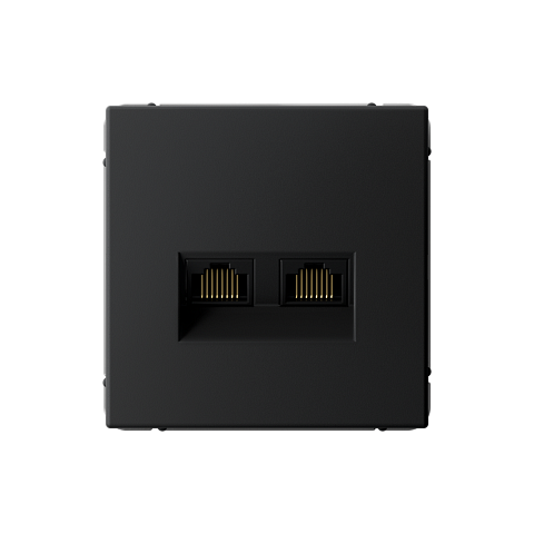 Systeme Electric ArtGallery Карбон Розетка двойная компьютерная RJ45+RJ45, кат. 5е, механизм