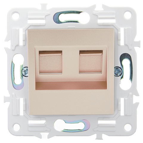IEK SKANDY Песочный Розетка компьютерная двойная RJ45 кат.5E SK-K03Sa