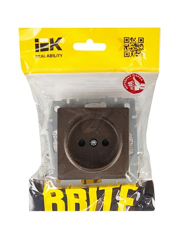 IEK BRITE BASE Темн.бронза Розетка без з/к с з/ш 10А РСш10-2-БрТБ