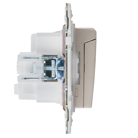 IEK SKANDY Шампань Розетка с/з с защитными шторками и крышкой 16А IP44 SK-R11Sh