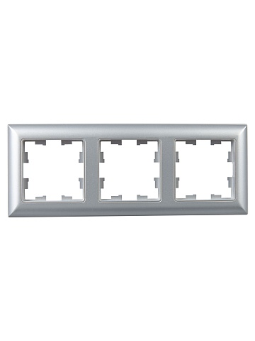 IEK BRITE DECOR Алюминий 3D-форма Рамка 3-м РУ-3-Бр