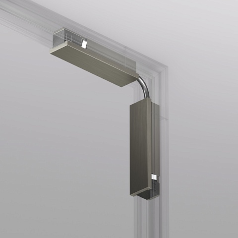 Denkirs TR5724-DN Электрический коннектор 90° стена-потолок с поворотом трека под произвольным углом, для трека SHINE BASE, темный никель, алюминий