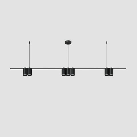 Denkirs DK4063-BK Подвесной светильник ORBIT, IP20, 7xGU10 LED до 15 Вт, черный матовый, алюминий