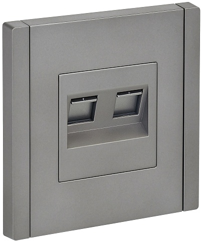 IEK FORTE&PIANO Сталь Розетка комп. 2-ая RJ45 кат.5E FP533