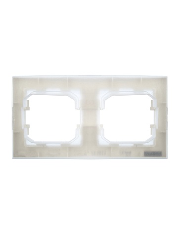 IEK BRITE Рамка 2-местная IP44 РУ-2-БрЖ-44 жемчуг